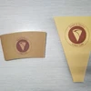 disposable coffee paper cup with lid and sleeve