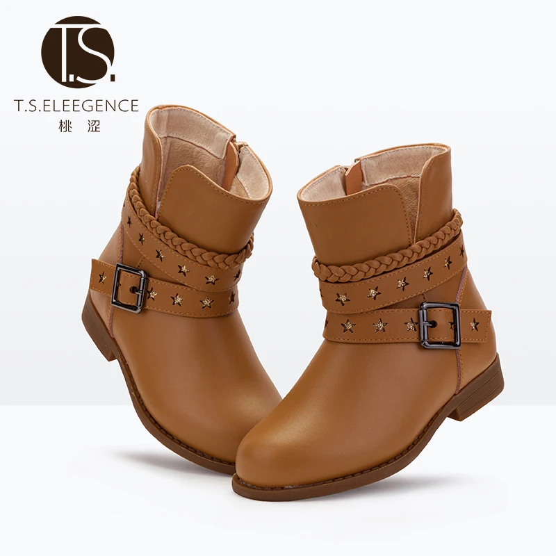 

Hot Sell Popular Cheap Girls Flat Fashion Snow Boots, As picture show or customized