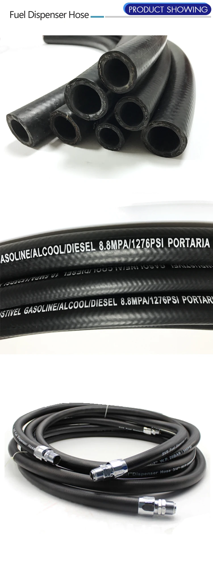 Flexible Fuel Dispenser Hose Fuel Oil Delivery Tube Fuel Injection Wire