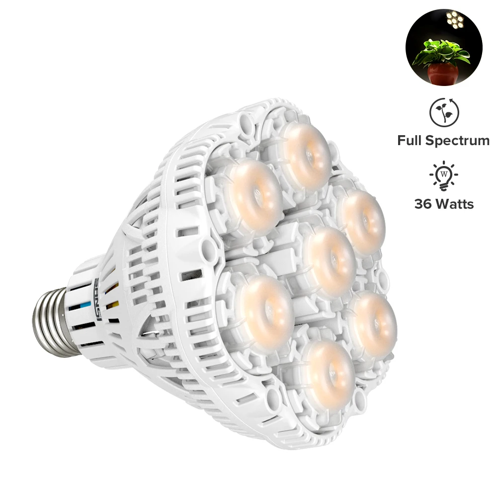 SANSI SMD 15W 24W 36w Daylight Led Plant Light Bulb With Full Spectrum Ceramic Led Grow Light Bulb