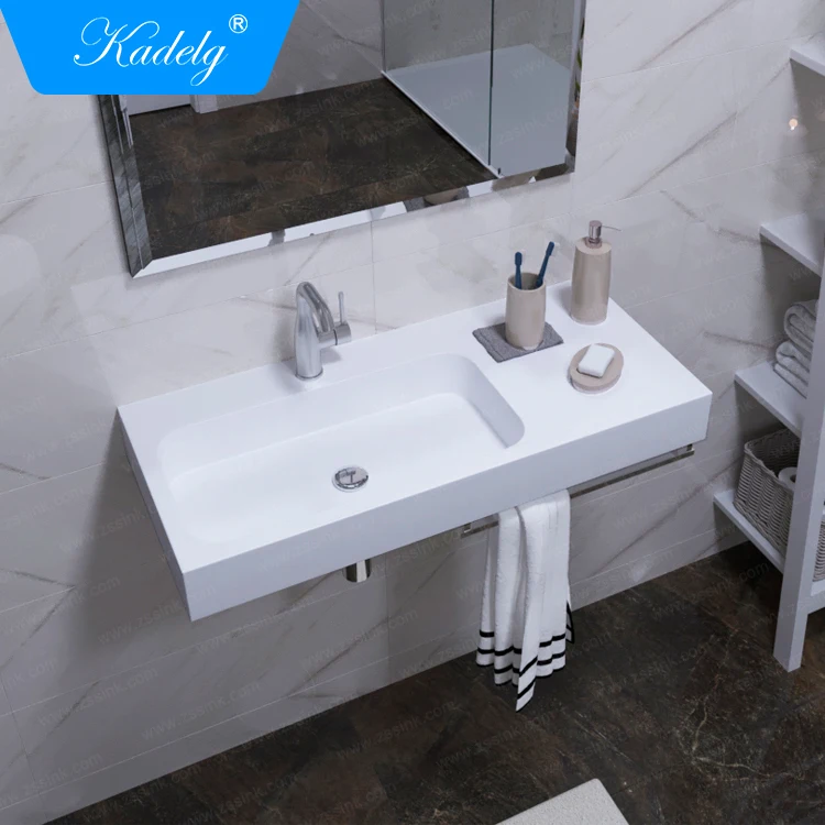 Solid Surface White Bathroom Sink Basin