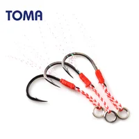 

TOMA High Carbon Steel Jig Assist Bait Sea Fishing Hooks With PE Line Saltwater