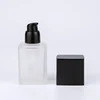 Clear/matte clear 20ml 30ml 40ml glass square BB cream glass bottle glass foundation bottle with spray pump cap