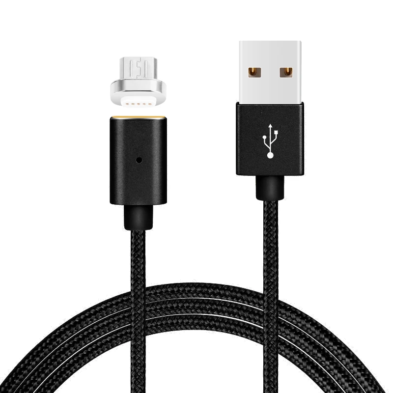 

Fabric Nylon Braided CE 1M 2.4A Quick Fast Charging Data Transfer Micro Magnetic USB Cable, Silver