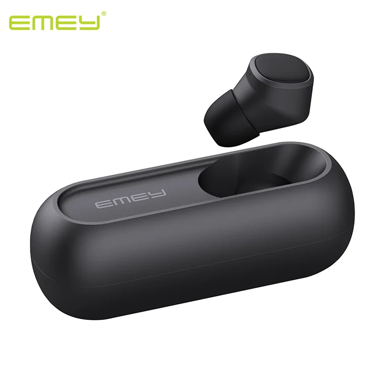 

Single earphones business headset Rechargeable Headphone with Mic mini portable invisible headphone with charging case, Black;white