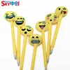 high quality lovely yellow plush emoji smiley face funny promotion ball pen