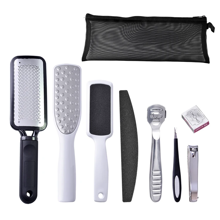 

New arrival Pedicure Rasp Foot File Callus Remover 8 in 1 Pedicure Kit for Removing Hard Skins and Cracked Skin Corns