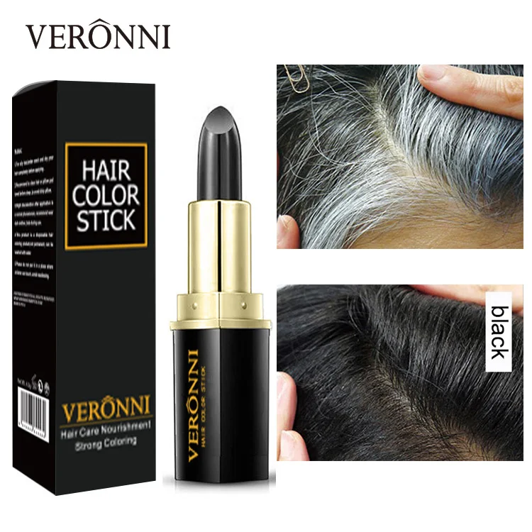 

VERONNI 2 Color Natural Temporary One Time Hair Dye Instant Cover Hair Stick Color Modify Cream Cover Up White Hair Colour Dye