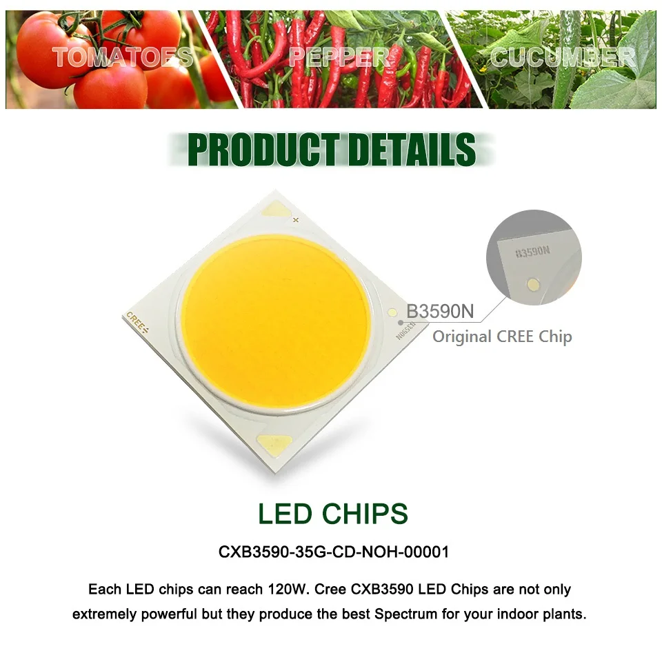 Factory Supply CXB3590 LED Grow Light 200W 400W 600W Dimmable COB led plant grow lamp replace HPS/MH traditional grow lighting