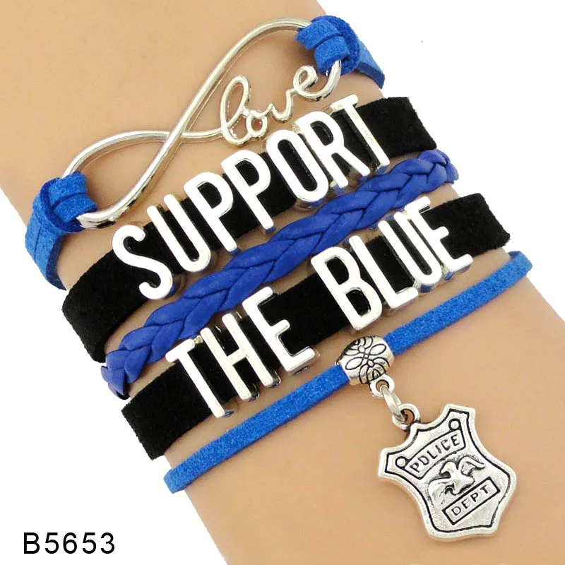 

Trendy Custom Policemen Polices Blue Black Lives Matter Support The Black Blue All Lives Matter Mens Bracelets for Women