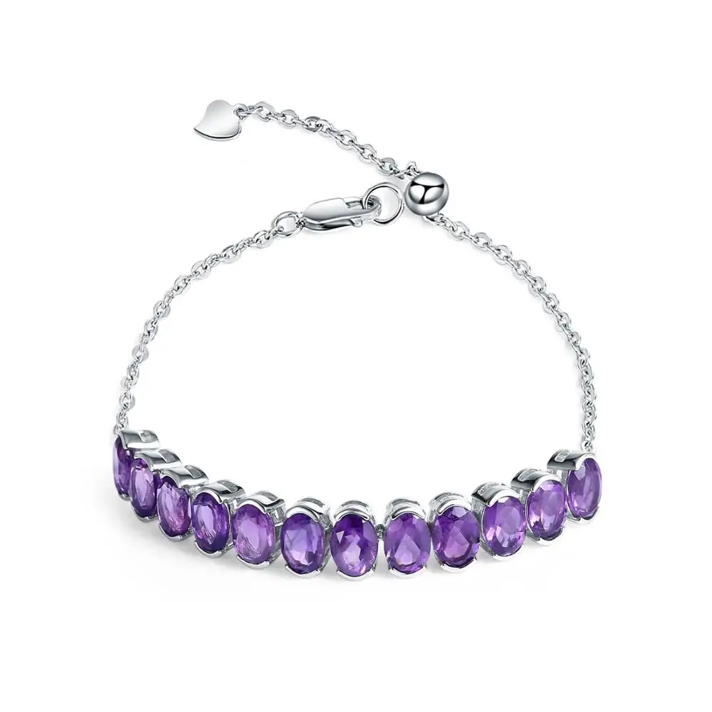 

Abiding handmade natural amethyst gemstone fashionable 925 sterling silver bracelets for women jewelry