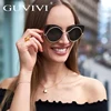 GUVIVI Womens fashion sunglasses metal knit Elegant sunglasses oversize cat eye rimless Ladies sunglasses