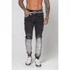 Royal wolf denim jeans manufacturer black and white shaded bottom elastic bleach wash pant jeans diy custom