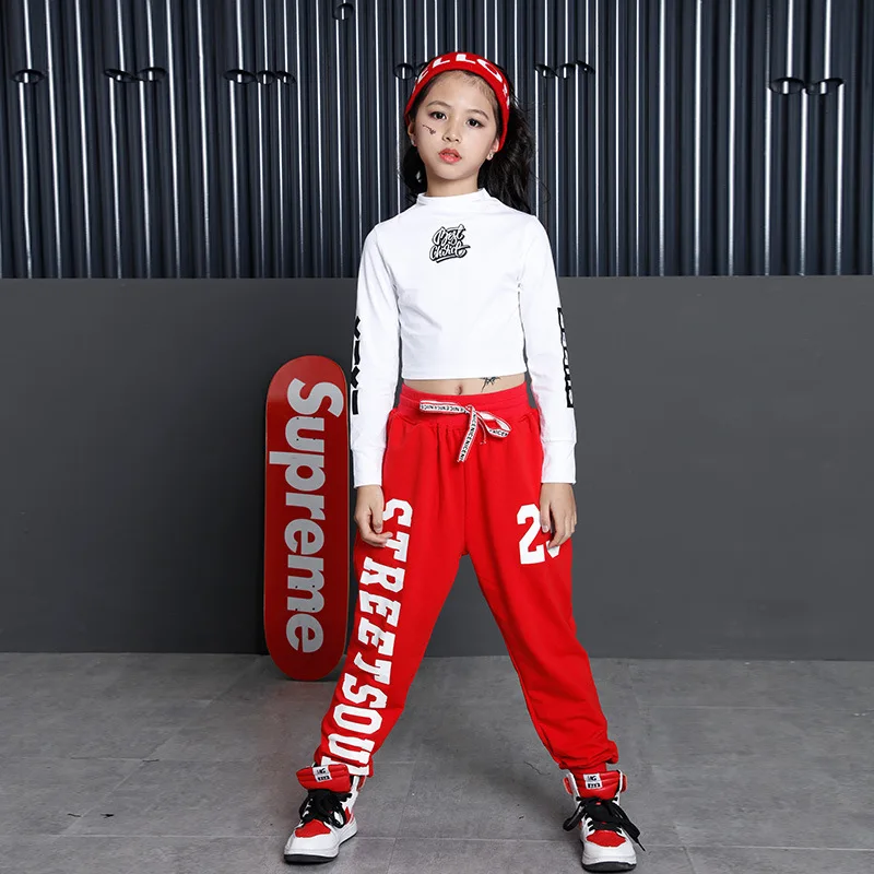 

Modern Jazz Dancing Costumes Sets Tops Pants Children'S Performance Suits Kids Clothing Hip Hop Street Dancing Clothes DL2009