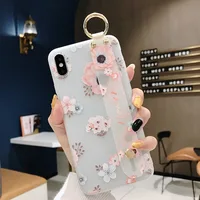 

Multi Color Fashionable Soft TPU Phone Back Cover Case with Hand Finger Strap Protect Phone Cases for huawei
