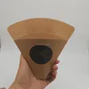 food grade kraft food paper cone for fries, crepe , bubble waffle