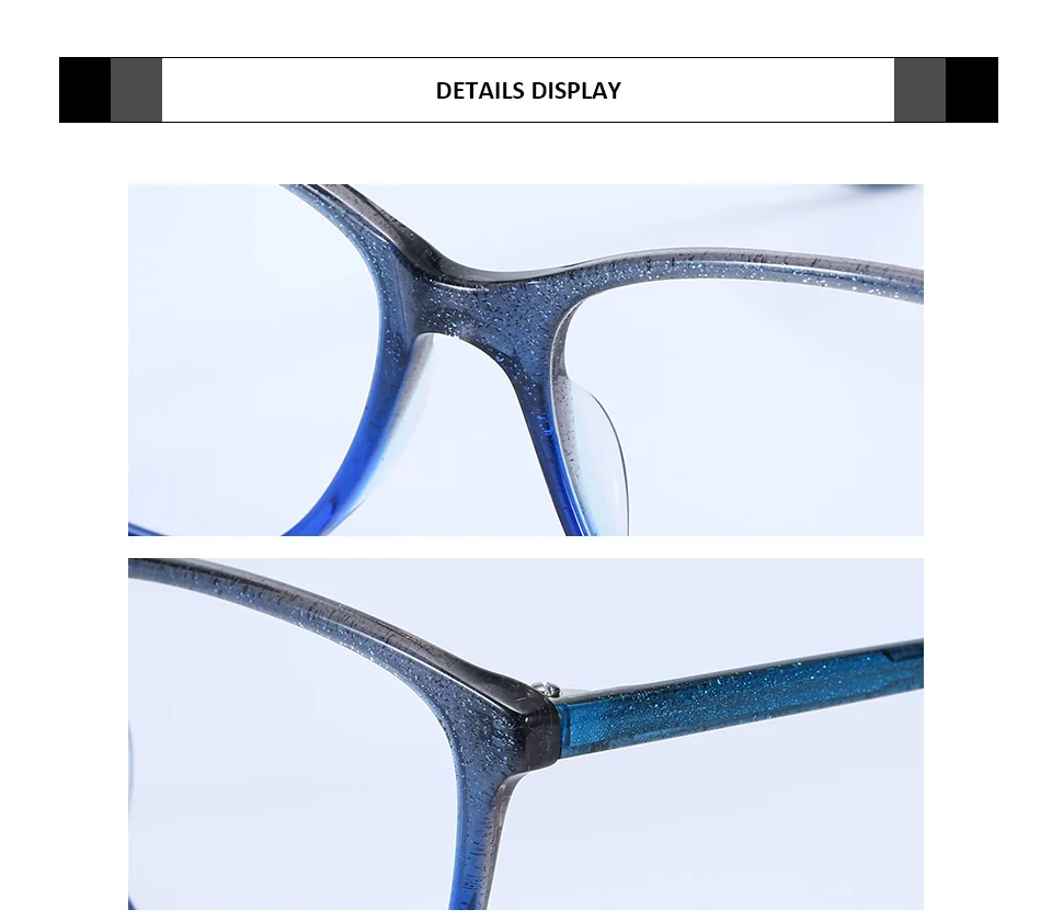 Black Dropshipping Fashion Prescription Acetate Optical Eye Glasses