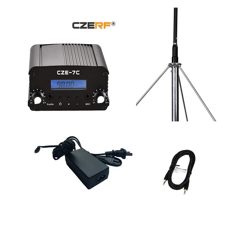 

CZE-7C 1W/7W wireless Radio transmitter fm transmitter for radio station audio amplifier, Black