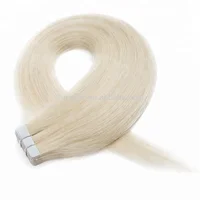 

#70 very white blonde 18'' durable European remy human hair extension tape in