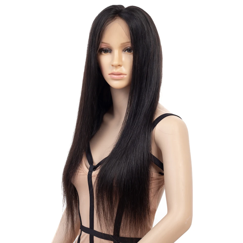 
Hight Quality 40 Inch 180% Density Chinese Virgin Young Girl 100 cm Long Silky Straight Full Lace Wig 