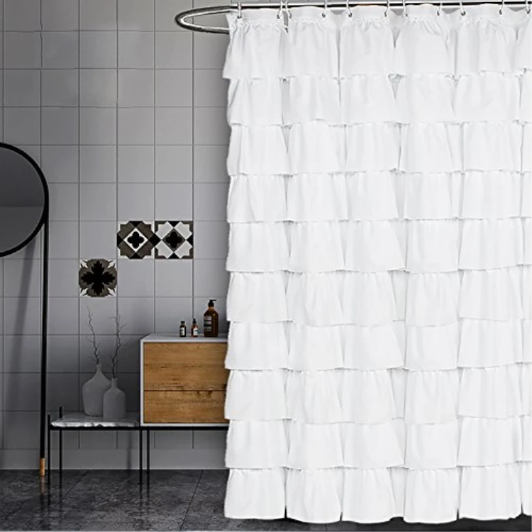 

Eco-friendly Dyed Hotel Plain White Shower Curtain Elegant Home Decoration, Per customers' request