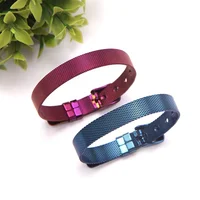

2019 New arrival special color retro blue and purple stainless steel mesh bracelets for charm bracelet making