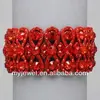 Europe fashion big gemstone boast bracelet ( peach red ) wide rhinestone bracelet
