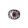 wholesale fashion single angel blue/red Evileye ring jewelry Punk Band silver plated championship unisex ring