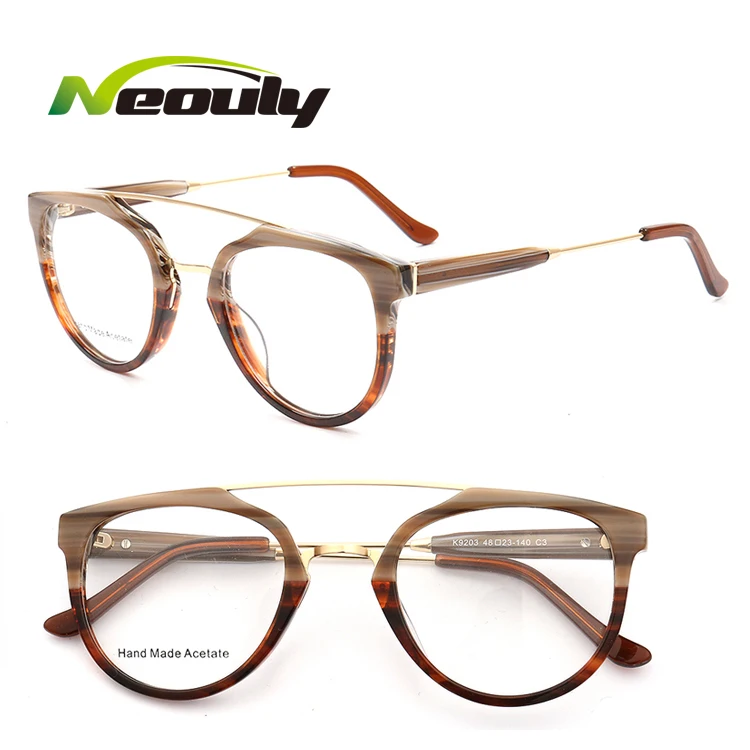 

Fashion Vogue stock acetate metal optical frame vintage eyewear glasses, 4 colors