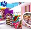 Lovely kid sweet store fixtures furniture design candy display stand shop counter design sweet shop