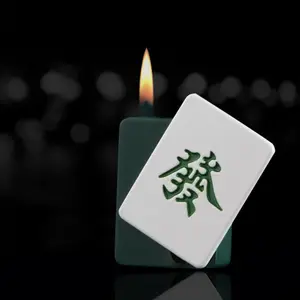 Image of 0090 Customized Creative Shape Mahjong Bright Flame Inflatable logo Gas Lighter