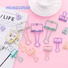 Australia import office stationery items names candy color metal hollow simple fashion wire rose gold decorative binder clips