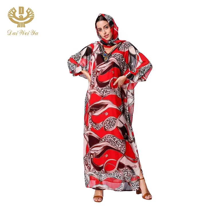 Fashion Design Long Muslim Robes Long Sleeve Kaftan Dress For Woman