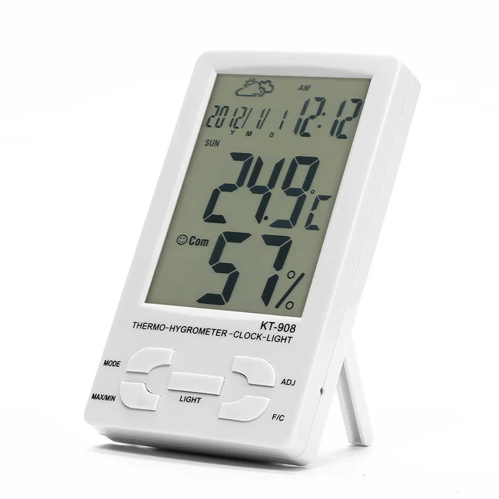 

Desktop Temperature Humidity meter Weather Station Clock Instant Read Digital Thermometer hygrometer climate control grower