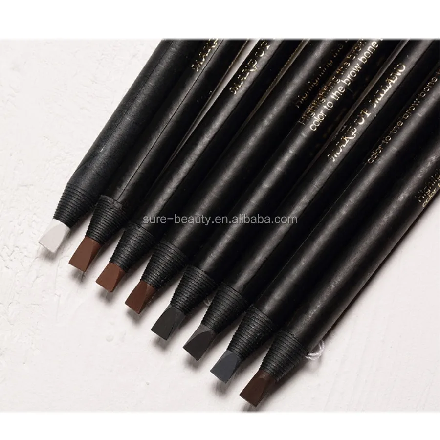 

Private Label White Color Microblading Eyebrow Pencil with Brushes cover