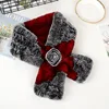 Lovely Women Real Rex Rabbit Fur Scarves Rose Design Girls Natural Fur Wraps Winter Soft Muffler