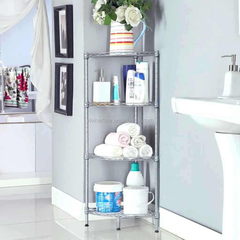 High Quality Chrome Plating Steel Storage Rack For 3 Tier Bathroom And