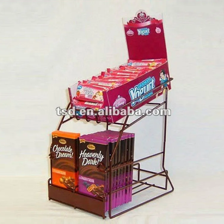 Supermarket Advertising Table Top Chocolate Wire Display Racks