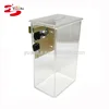 Casino Accessories Supply Clear Acrylic Toke Box with Locking Lid and Metal J Hook