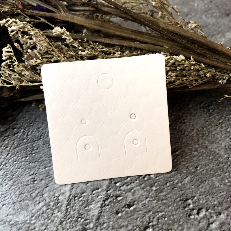 
Luxury White Pearl Paper Necklace And Stud Earring Packaging Hanging Card With Embossing Flower 