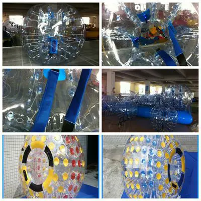PVC Cheap Large Inflatable Football Belly Bumper Ball For Adult / Human Body Zorb Ball Inflatable Tpu Bubble Soccer Ball