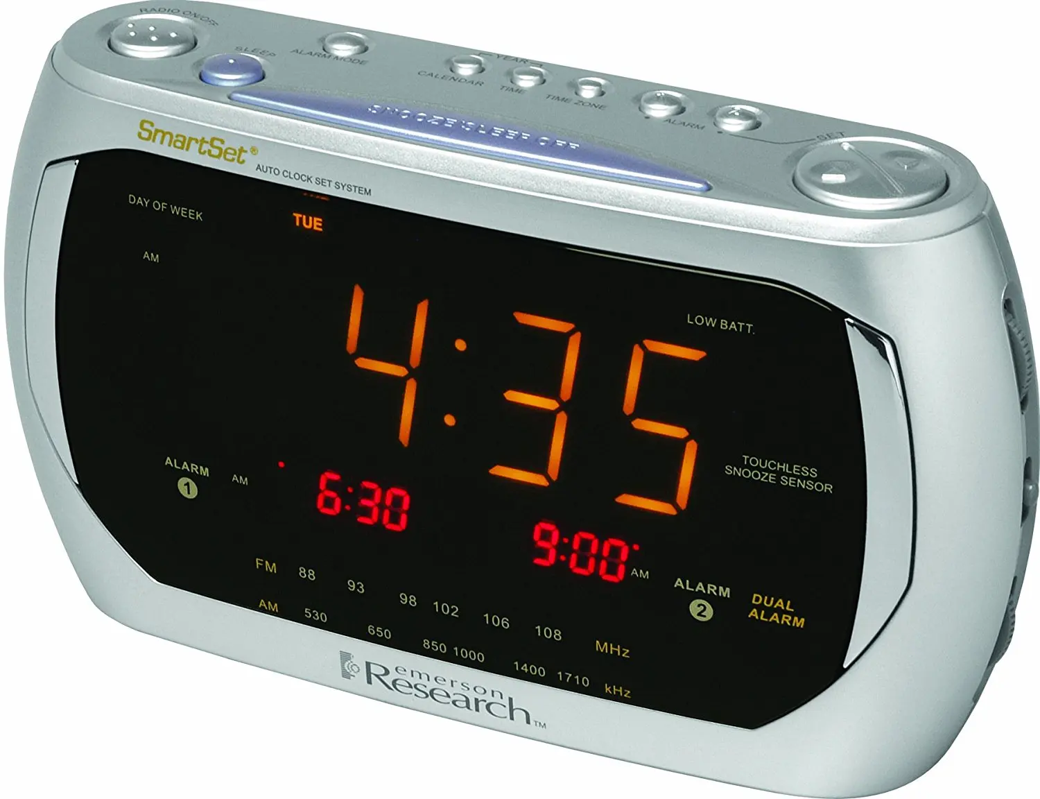 Get Quotations · Emerson Radio Jumbo Triple Display Dual Alarm AM/FM Clock  Radio with
