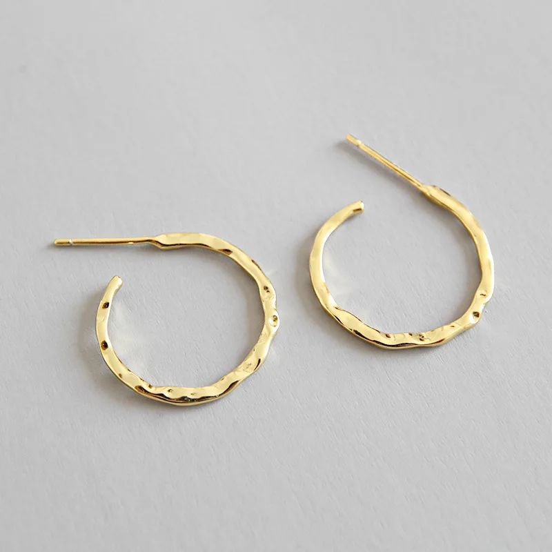

Unique 18K Real Gold plated irregular hoop Earrings