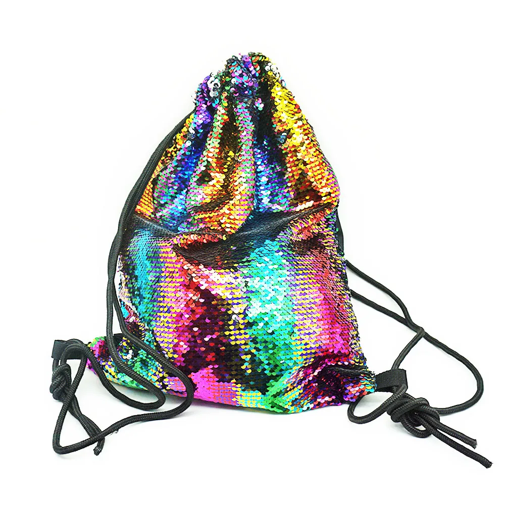 

Magic Flip Reversible Sequin Backpack for Girls Glitter Unicorn Design School Book Bag Gift Waterproof Opp Bag String Nylon, As picture showed