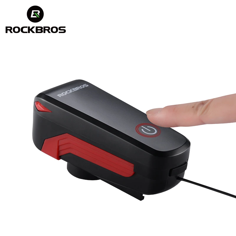 

ROCKBROS 140dB Super Loud and Waterproof 350lm of Bicycle Electric Horn bike Bell Bicycle Front LED flashlight, Red