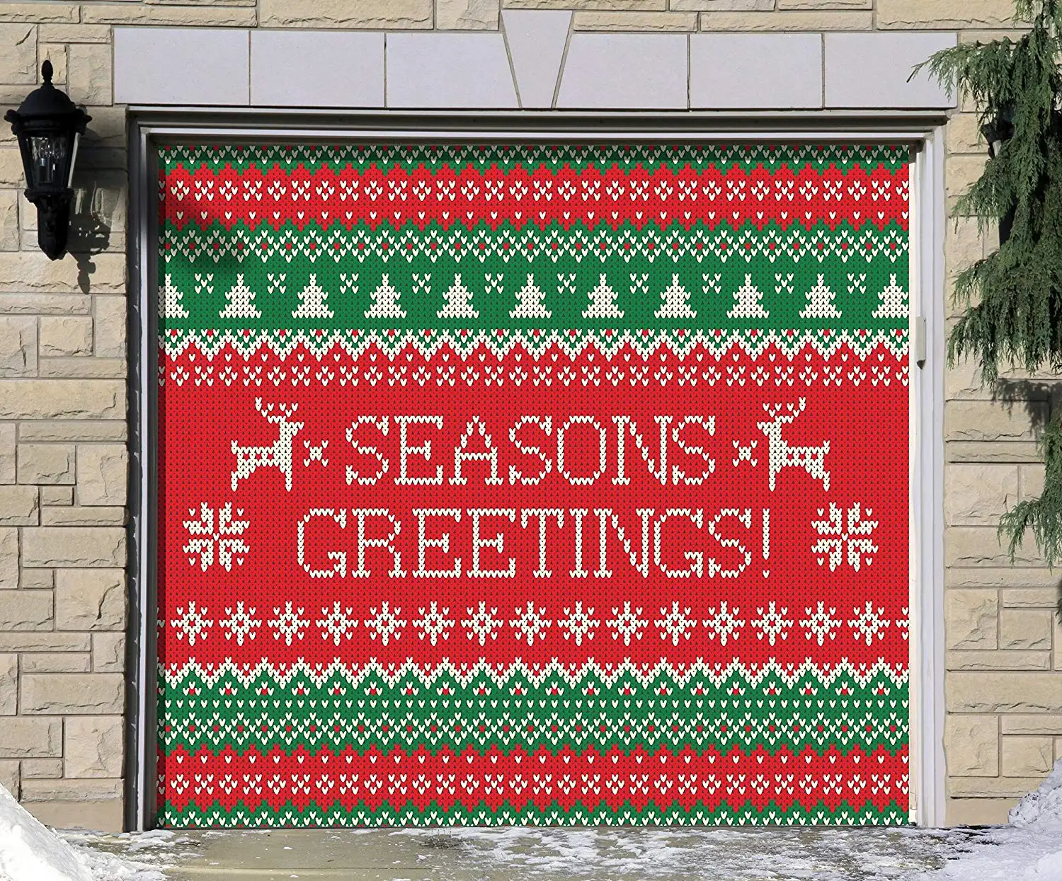 Buy Outdoor Christmas Holiday Garage Door Banner Cover Mural Décoration