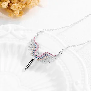 925 Silver Fashion Necklace Heart Shape Design Opal Pendant Fashion Jewelry