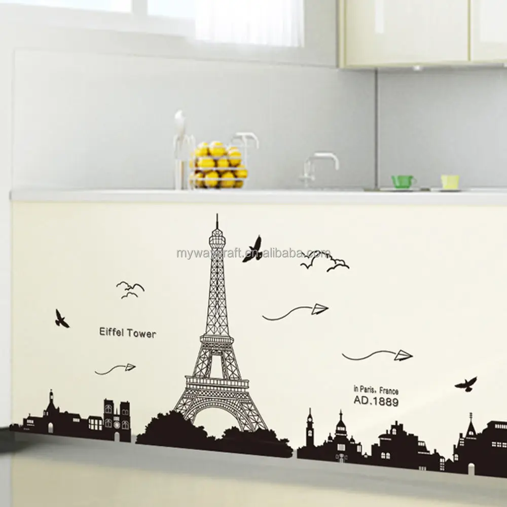 Living Room Decor Home Decor Removable Paris Eiffel Tower Art Decal Wall Sticker Mural Diy Buy Living Room Home Decor Wall Decor Product On