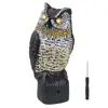 VEMSMILE Solar Owl Decoy to Scare Birds Away Plastic Bird Repellent Pigeon Deterrent Motion Activated Owl Scarecrow