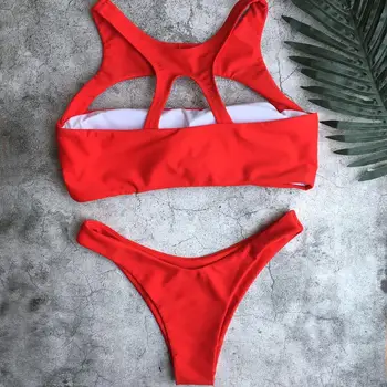 On Brasileño Dama Buy traje Product Rojo Seamless Señora Baño 2018 Hollow traje Top De Swimsuit Bikini 2018 v0m8wNn